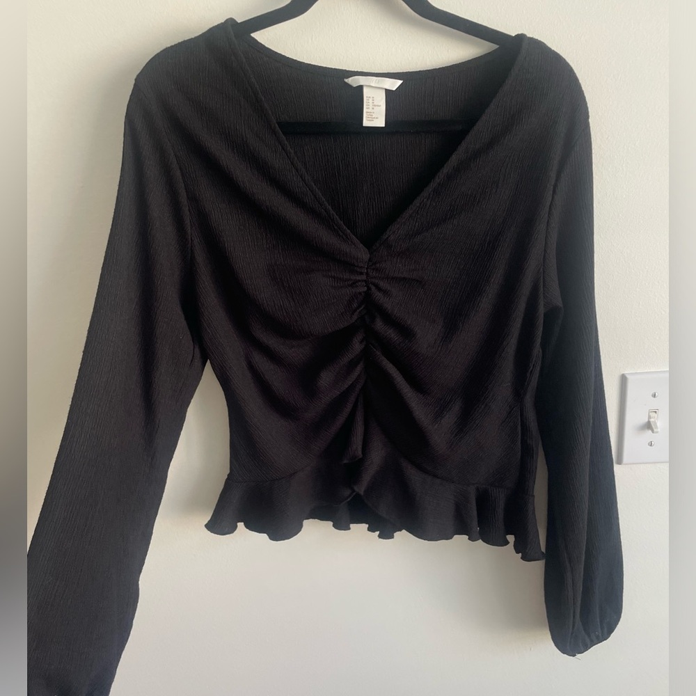 Black Ruched Top